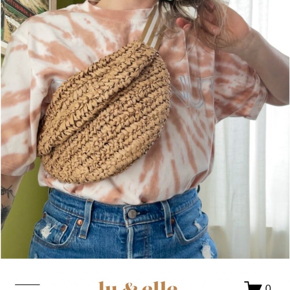 Lu & Elle Woven Tan Crossbody Bag - Picture 2 of 7